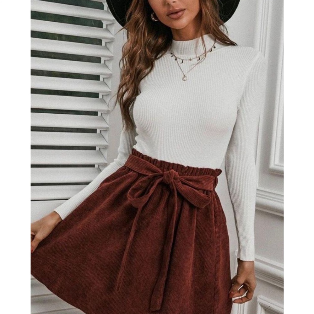 Shein striped paper bag skirt size 6